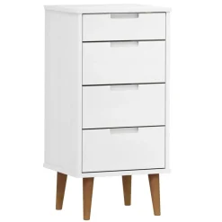 Kasten & Opbergmeubelen*vidaXL Ladekast MOLDE 40x35x82 cm massief grenenhout Wit