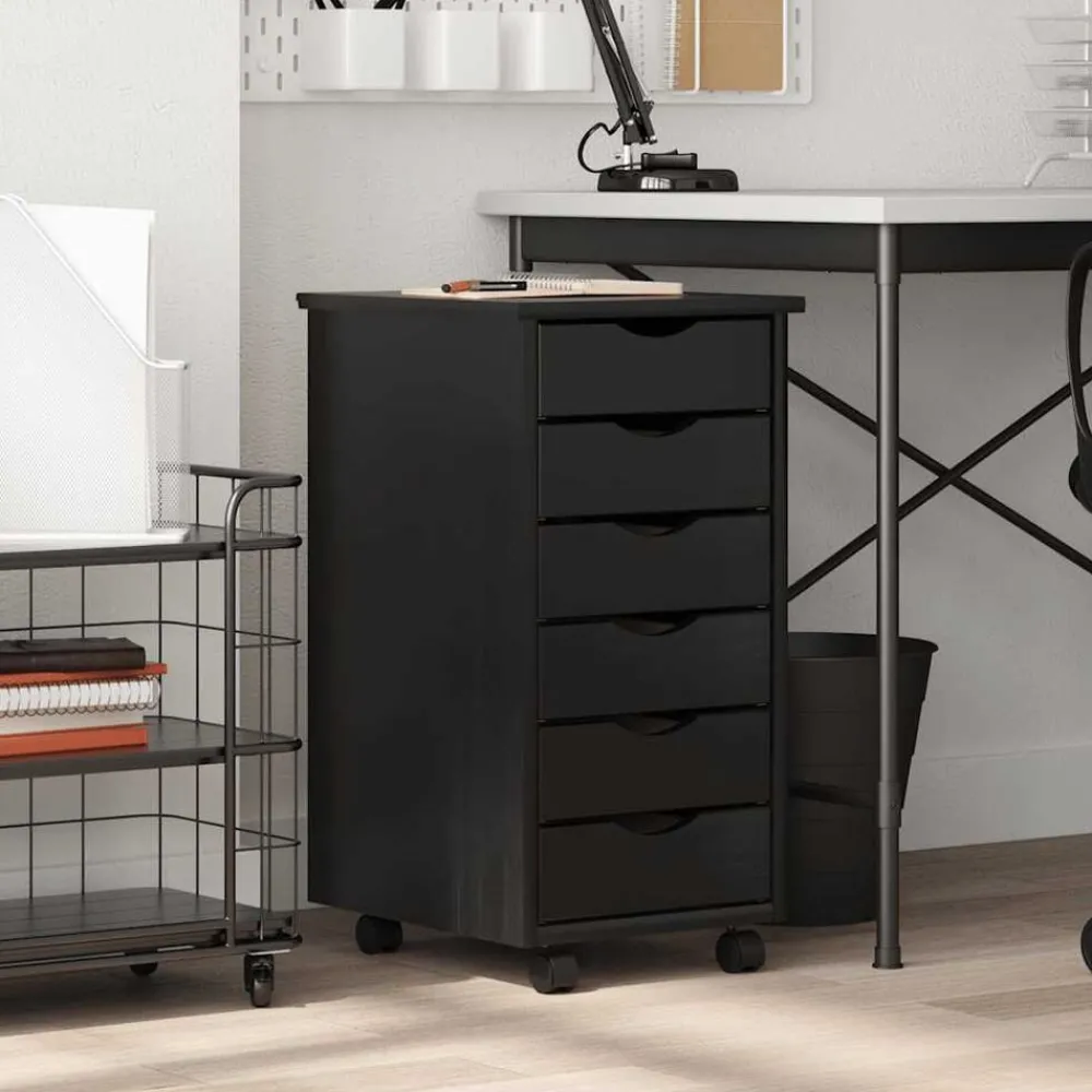 Ladekast MOSS verrijdbaar massief grenenhout>vidaXL Discount
