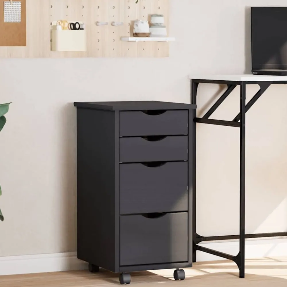 Ladekast MOSS verrijdbaar massief grenenhout>vidaXL Discount