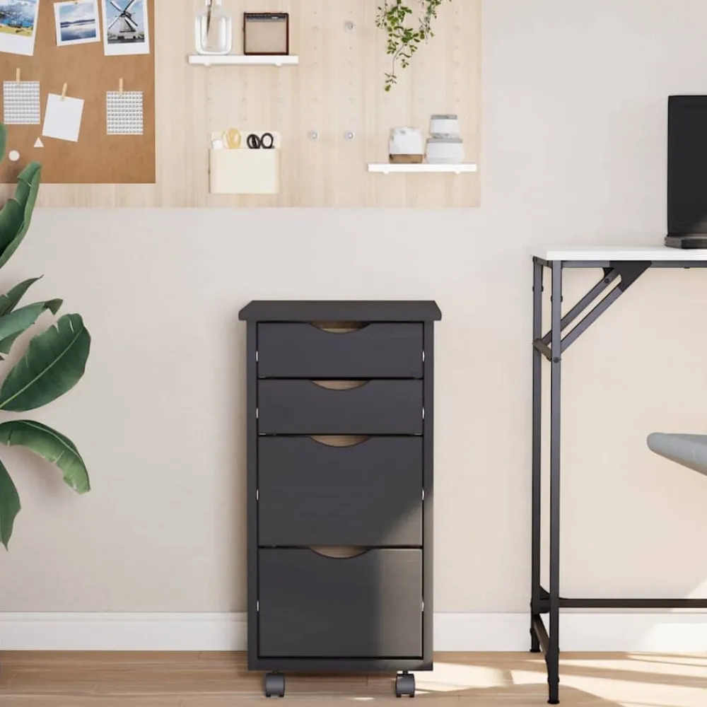 Ladekast MOSS verrijdbaar massief grenenhout>vidaXL Discount