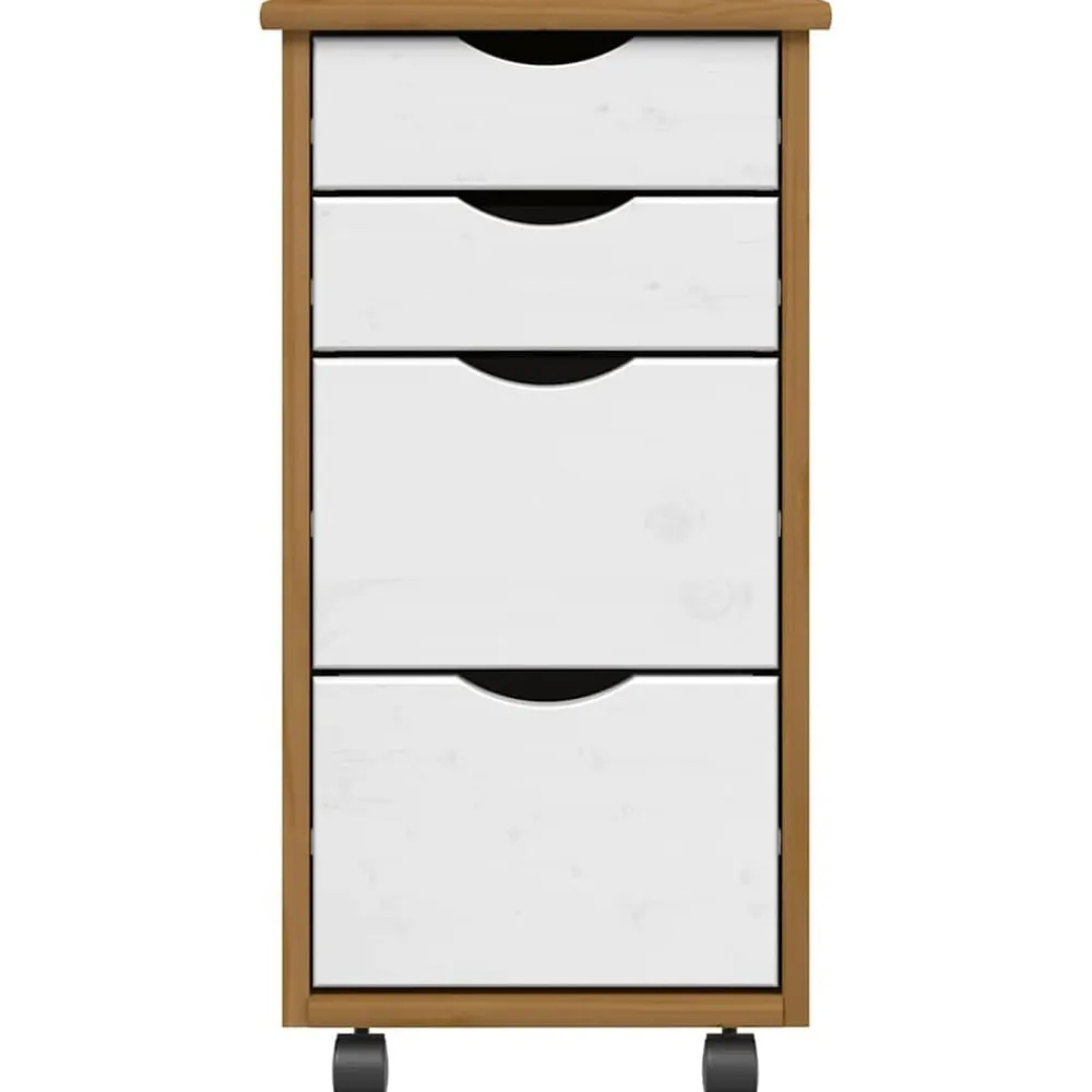 Ladekast MOSS verrijdbaar massief grenenhout honingbruin>vidaXL New