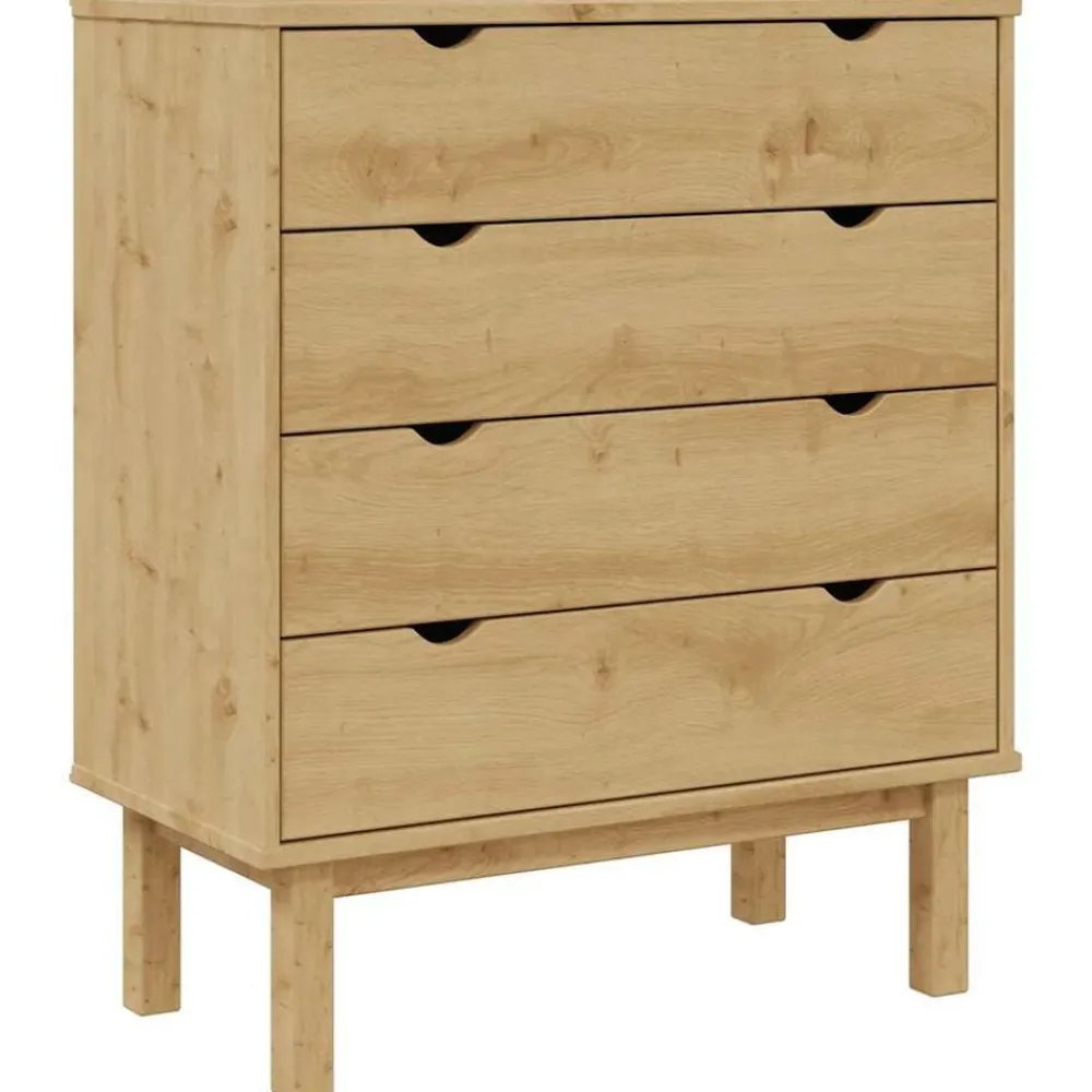 Kasten & Opbergmeubelen*vidaXL Ladekast OTTA 76,5x39,5x90 cm massief grenenhout Bruin