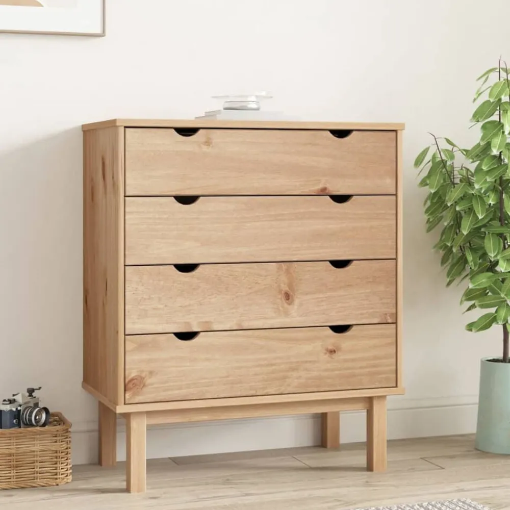 Kasten & Opbergmeubelen*vidaXL Ladekast OTTA 76,5x39,5x90 cm massief grenenhout Bruin