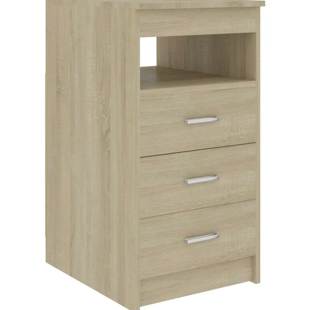 Kasten & Opbergmeubelen*vidaXL Ladekast 40x50x76 cm bewerkt hout kleurig Sonoma eiken