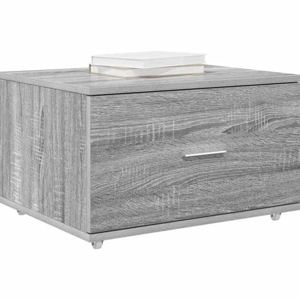 Kasten & Opbergmeubelen*vidaXL Ladenkast met wiel 55 x 45 x 31 cm Grijs sonoma