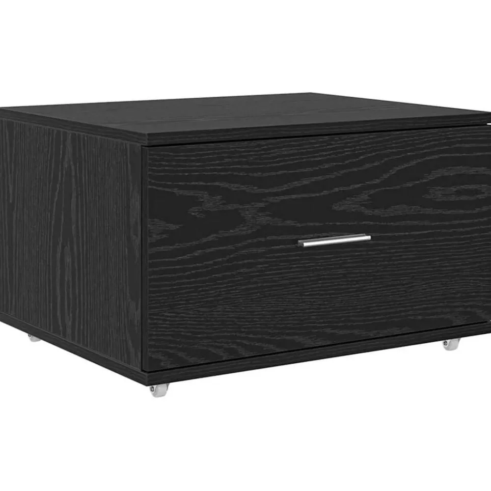 Kasten & Opbergmeubelen*vidaXL Ladenkast met wiel 55 x 45 x 31 cm Zwart eiken