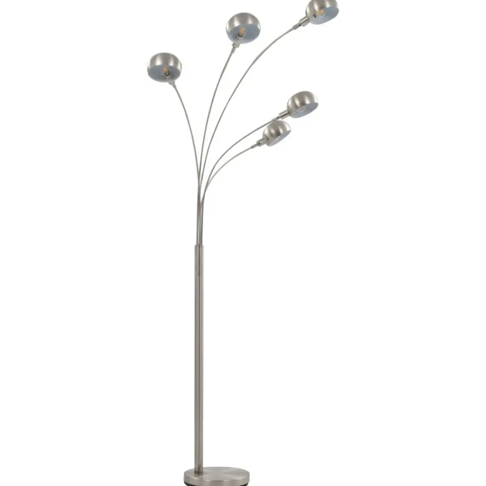 Lamp staand 5xE14 200 cm zilverkleurig>vidaXL Best
