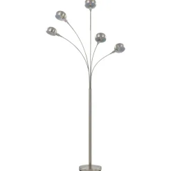 Lamp staand 5xE14 200 cm zilverkleurig><noscript><img width=