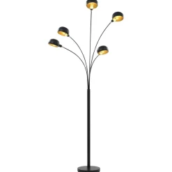 Verlichting*vidaXL Lamp staand 5xE14 200 cm Zwart en goud