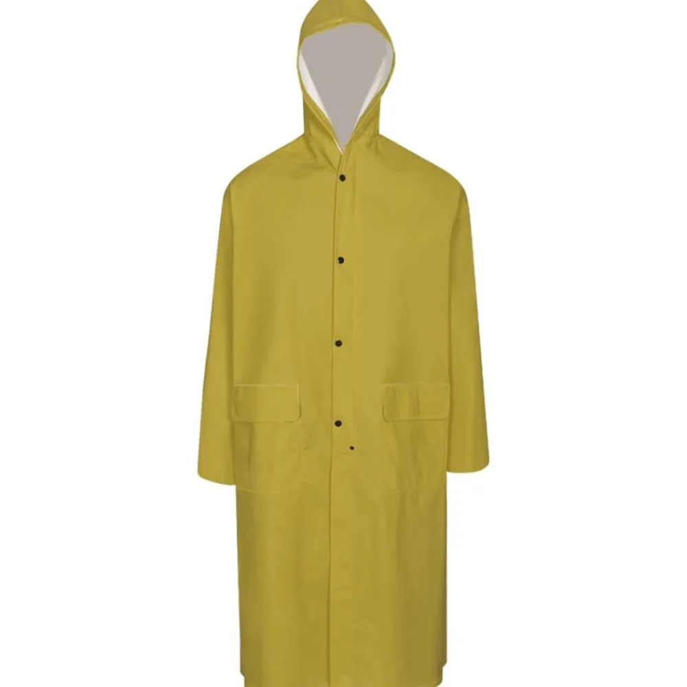 Kleding & Accessoires*vidaXL Lange regenjas waterbestendig zeer stevig met capuchon XXL Geel