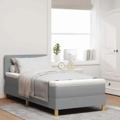 LED Box Spring Bed met hoofdeinde 80 x 200 cm Stof>vidaXL Best