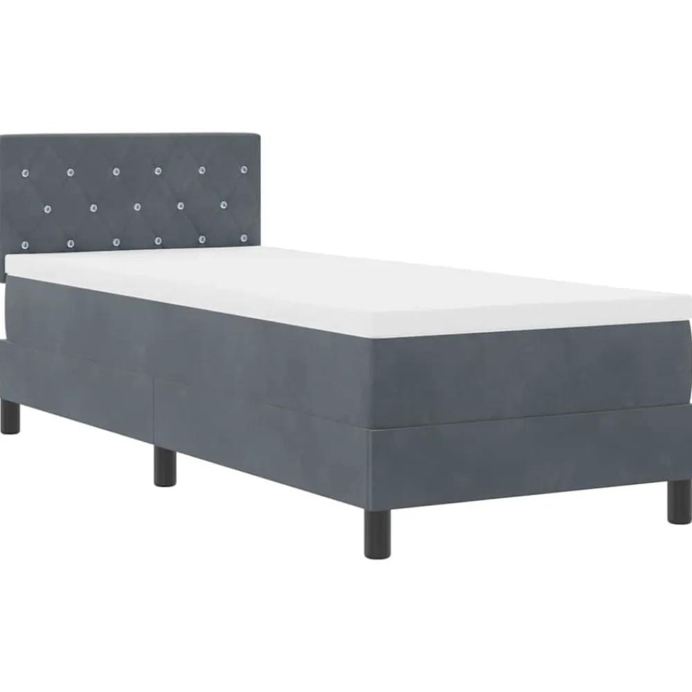 LED Box Spring Bed met matras 80 x 200 cm Fluweel>vidaXL Discount
