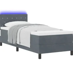 LED Box Spring Bed met matras 80 x 200 cm Fluweel><noscript><img width=