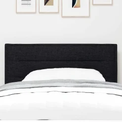 Bedden & Accessoires*vidaXL LED Hoofdbord met LED-stripverlichting 80 cm Stof Zwart