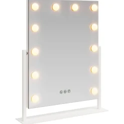 LED Make-up Spiegel Wit 44 x 10 x 53 cm Glas en Staal>vidaXL Clearance