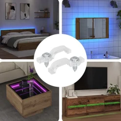 Verlichting*vidaXL LED Strip Clips 2 pcs Doorzichtig 23,8 x 7,3 x 4,3 mm