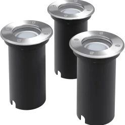 Verlichting*vidaXL LED-Grondspots buiten 3 stuks rond