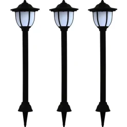 Verlichting*vidaXL LED-solarlampen zwart 3 st