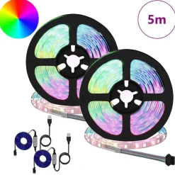 LED-strip 2 pcs Zwart en transparant 2500 mm Koper en kunststof>vidaXL Hot