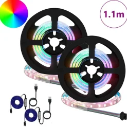 LED-strip 2 pcs Zwart en transparant 550 mm Koper en kunststof>vidaXL Clearance