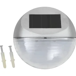 Verlichting*vidaXL LED-wandlampen solar rond 12 st Zilver