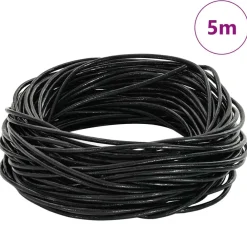 Kunst & Entertainment*vidaXL Leren Koord Ø1 mm x 5 m Leer Zwart