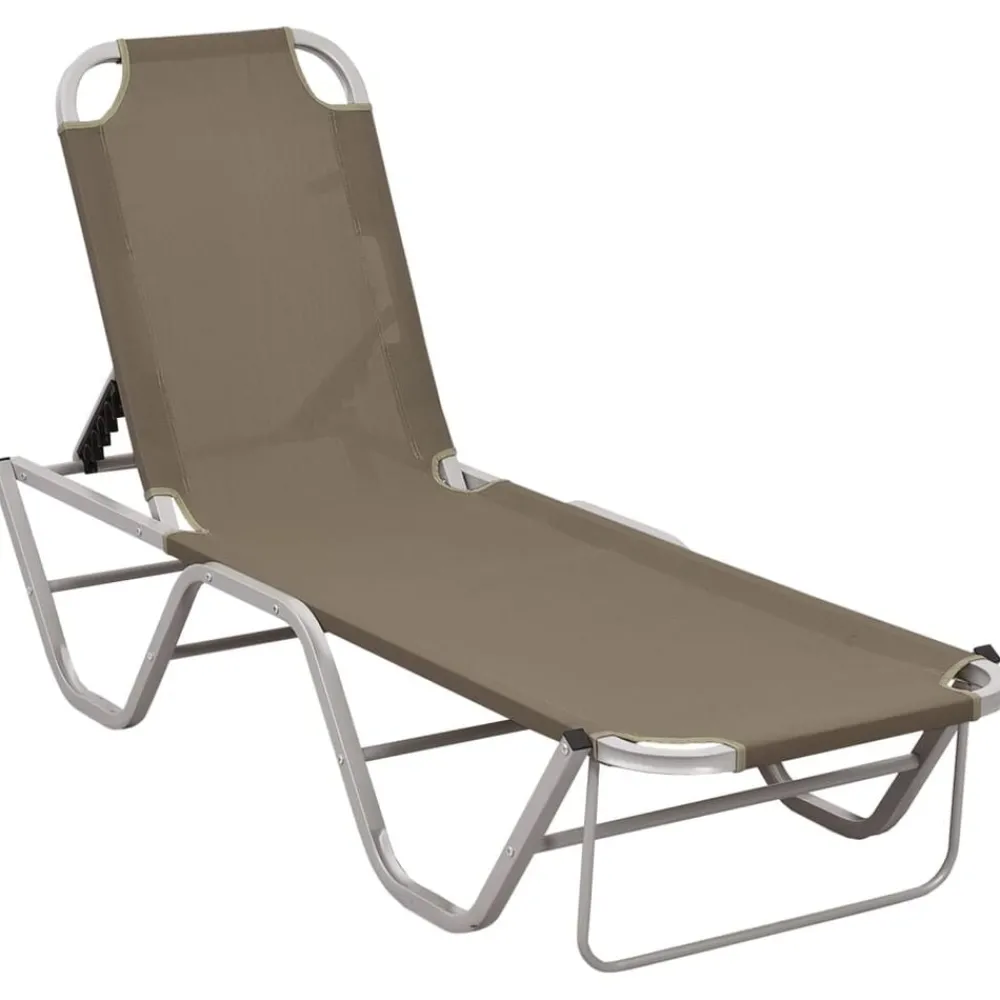 Ligbed aluminium en textileen>vidaXL New
