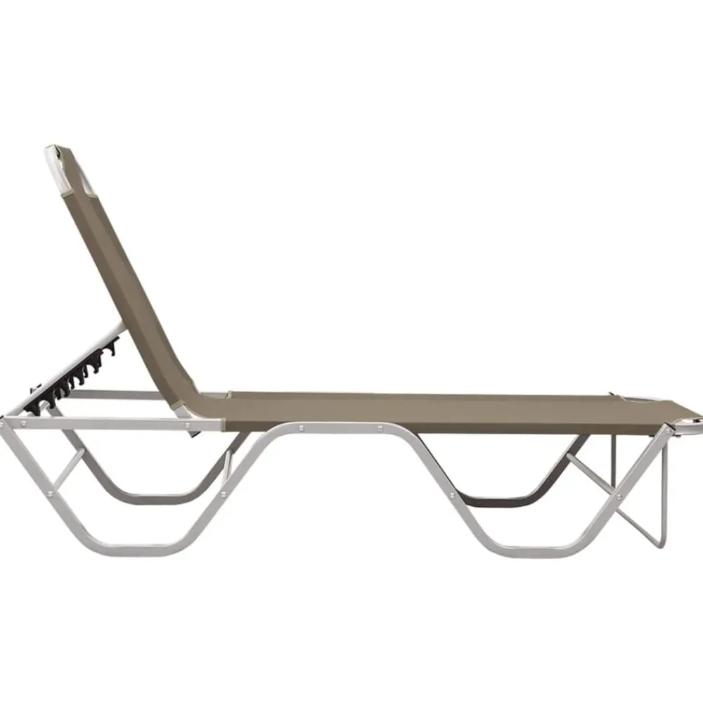 Ligbed aluminium en textileen>vidaXL New