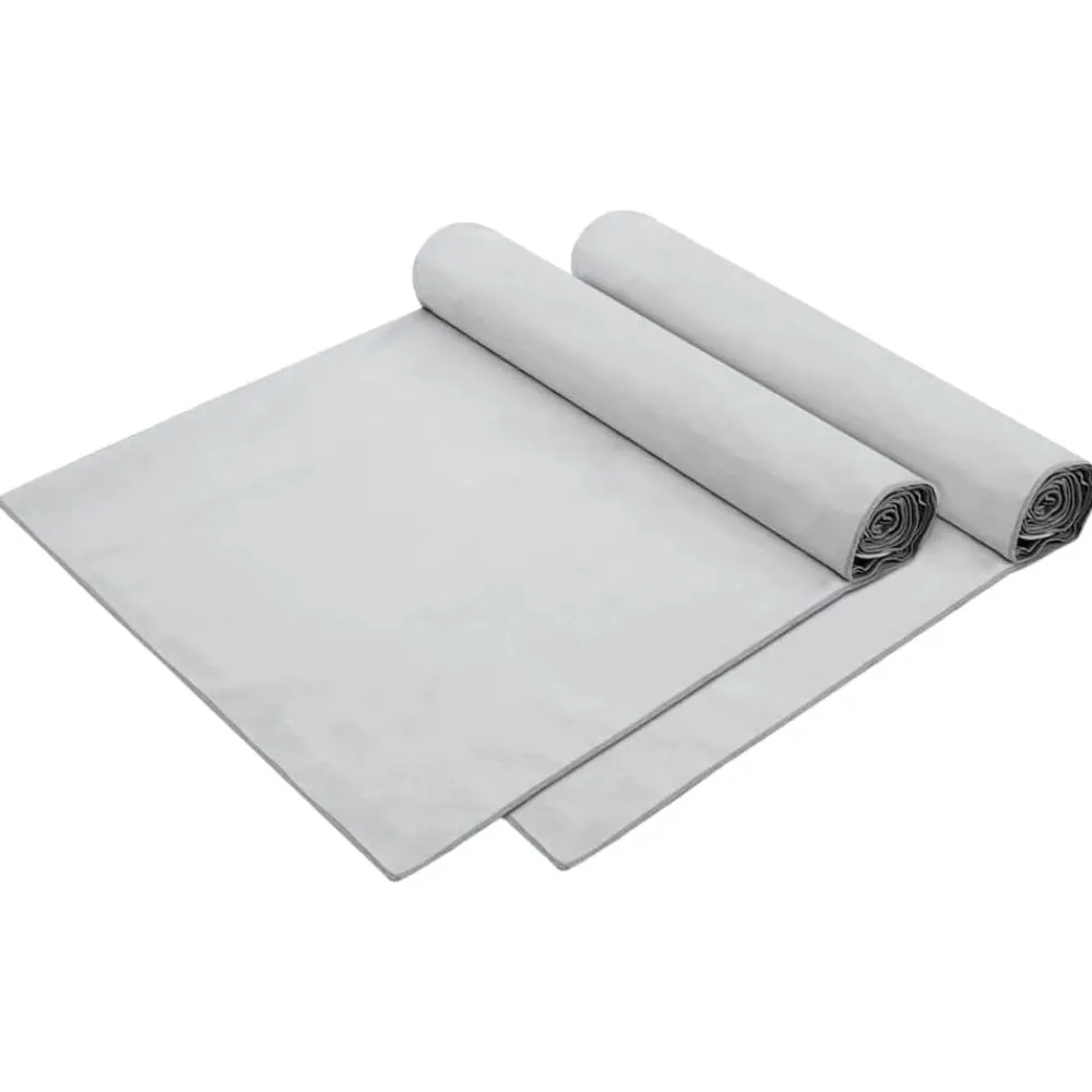 Linnengoed*vidaXL Ligbedhanddoeken 2 pcs 210 x 75 cm Polyester en Polyamide Grijs
