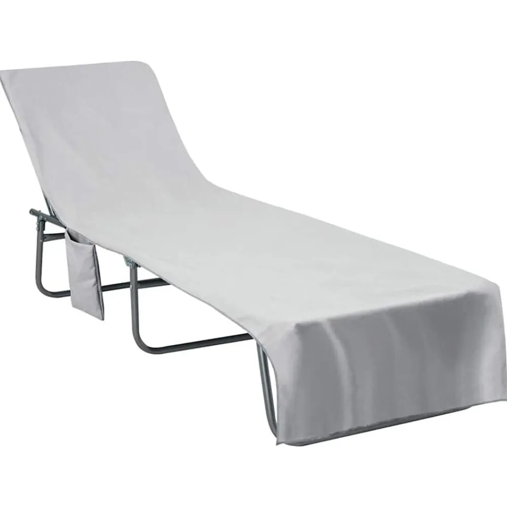 Linnengoed*vidaXL Ligbedhanddoeken 2 pcs 210 x 75 cm Polyester en Polyamide Grijs
