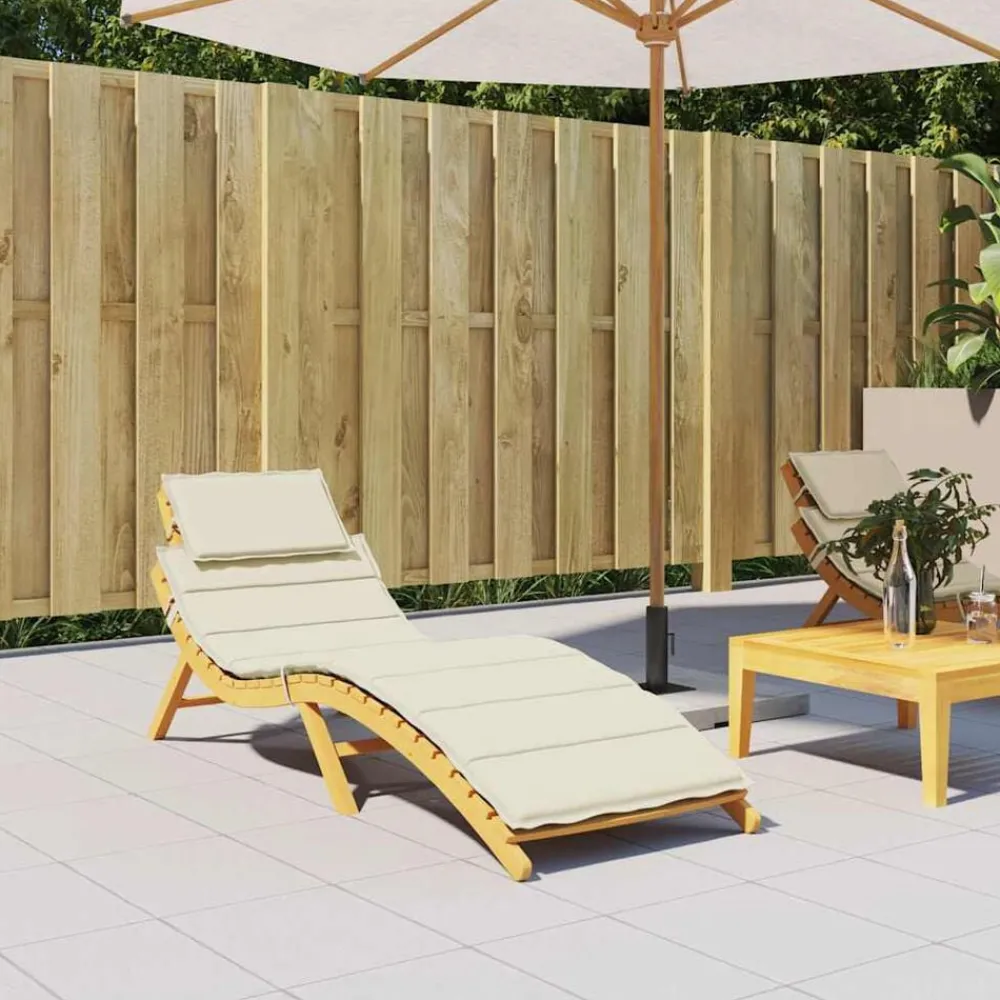 Woon- & Tuinaccessoires*vidaXL Ligbedkussen 186x58x4 cm oxford stof crèmekleurig Crème