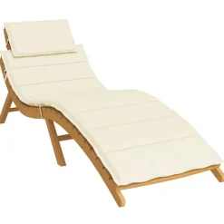 Woon- & Tuinaccessoires*vidaXL Ligbedkussen 186x58x4 cm oxford stof crèmekleurig Crème