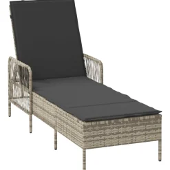 Ligstoel Licht Grijs en Donker Grijs 200 x 55 x 92 cm>vidaXL Clearance