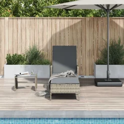 Ligstoel Licht Grijs en Donker Grijs 200 x 55 x 92 cm><noscript><img width=