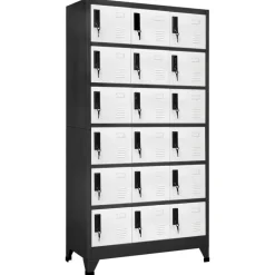 Lockerkast 90x40x180 cm staal antracietkleurig en wit>vidaXL Clearance