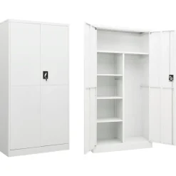 Kasten & Opbergmeubelen*vidaXL Lockerkast 90x40x180 cm staal Wit