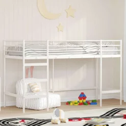 Bedden & Accessoires*vidaXL Loftbed voor Kids 74,5 x 190 cm Staal Wit