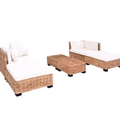 Loungeset natuurlijk rattan 16-delig>vidaXL New