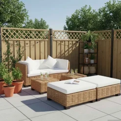 Loungeset natuurlijk rattan 16-delig>vidaXL New