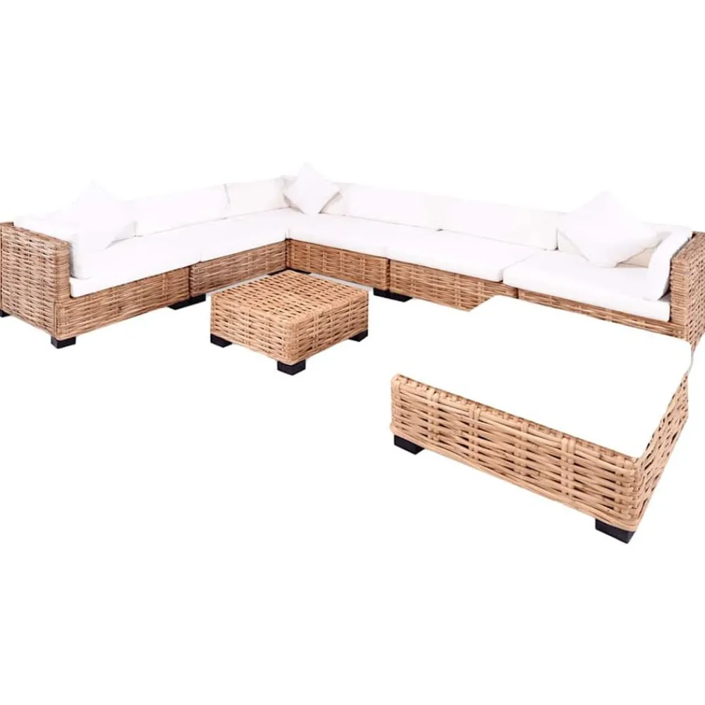 Loungeset natuurlijk rattan 27-delig>vidaXL Sale