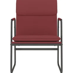 Stoelen*vidaXL Loungestoel 55x64x80 cm kunstleer Wijnrood