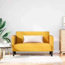 Banken*vidaXL Loveseat bank 109 cm corduroy stof Lichtgeel