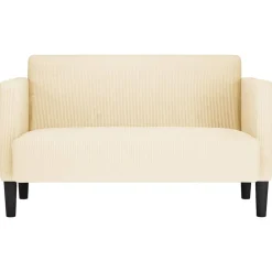 Banken*vidaXL Loveseat bank 109 cm corduroy stof crèmekleurig Cr&egrave;me