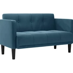 Banken*vidaXL Loveseat bank 111 cm fluweel Blauw