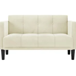 Loveseat bank crème 111 cm fluweel><noscript><img width=