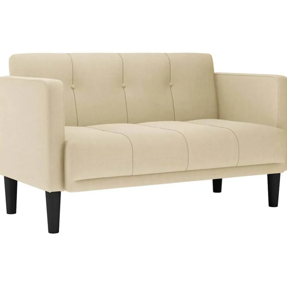 Banken*vidaXL Loveseat Bank Crème 111 cm Stof Crème