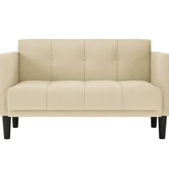 Banken*vidaXL Loveseat Bank Crème 111 cm Stof Crème
