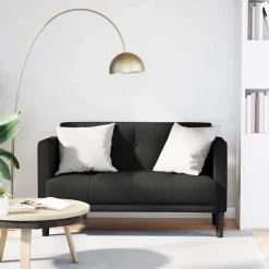 Banken*vidaXL Loveseat Bank 111 cm Stof Zwart