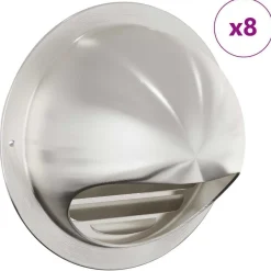 Luchtventilatie roosters 8 pcs Zilver 150 mm Roestvrij staal><noscript><img width=