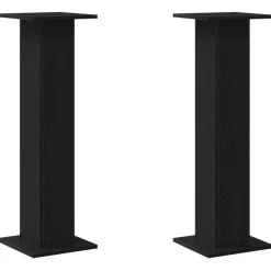 Elektronica*vidaXL Luidspreker standaards 2 pcs Zwart Eiken 30 x 30 x 95 cm